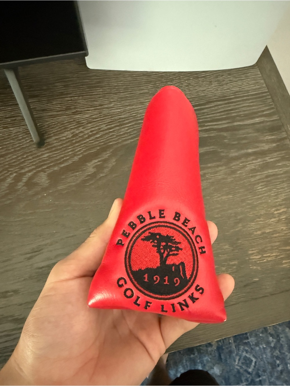 Pebble Beach Red Leather Golf putter Headcover